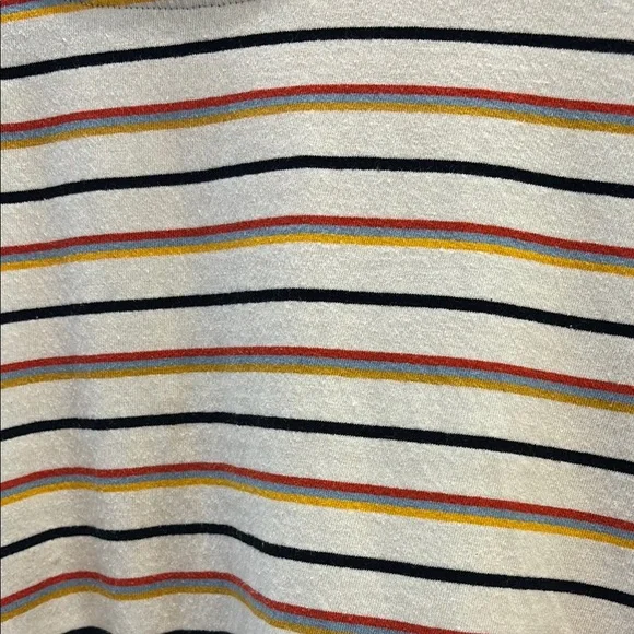 Easel Striped Short Sleeve Top with Ruffle Detail - Picture 2 of 6